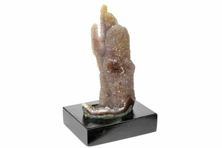 Tall, Amethyst Stalactite Formation With Wood Base - Uruguay #121354